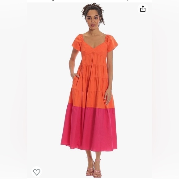 Donna Morgan Women's Colorblock Midi Tiered Trapeze Dress
Size 6 EUC - Picture 5 of 11